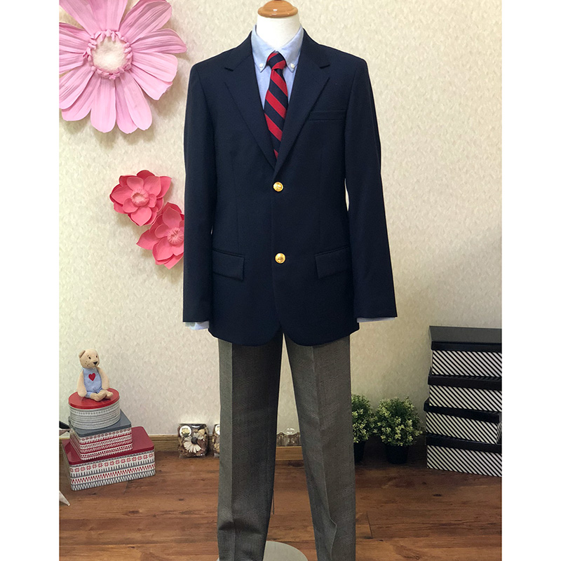 ラルフローレン 紺ブレザーの定番スーツ(赤・紺ネクタイ) 160 / ブランドフォーマル子ども服レンタル シンディキッズ