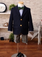 ラルフローレン 紺ブレザーに蝶ネクタイ(緑)のスーツ 100 / ブランド  