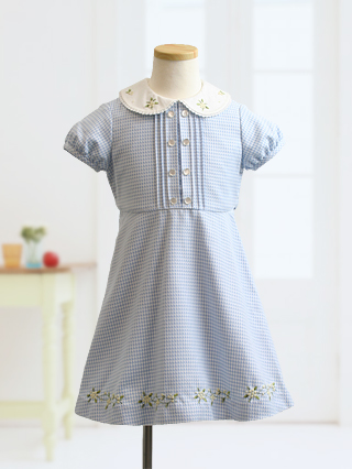 ポンポネット　水色のワンピースアンサンブル　 110