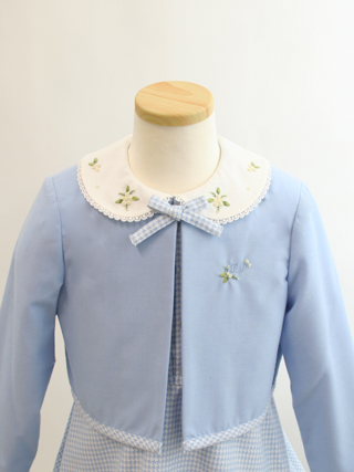 ポンポネット　水色のワンピースアンサンブル　 110