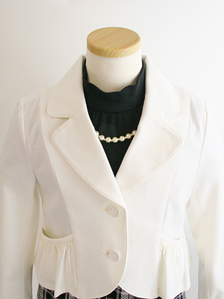 組曲 チェックのスカートと白ジャケットのアンサンブル　110(セット内容:ワンピース・ジャケット)