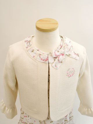 ポンポネット　お嬢様風ワンピーススーツ(白)　120