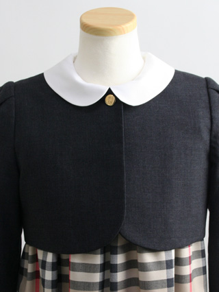 バーバリー　スモッキングドレスとボレロ(グレー)　120