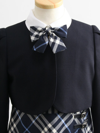 バーバリー　紺系ノバチェックのジャンスカとボレロ　110/120(サイズ:120)