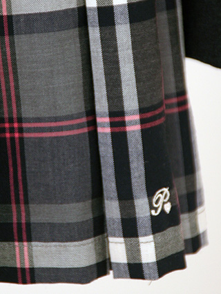 ポンポネット　グレージャケットとモーヴピンクリボンのスーツ　150