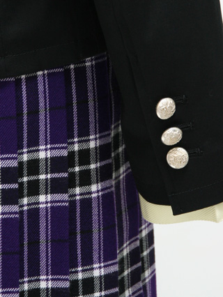 ブルークロスガールズ　紫チェックと黒ジャケットスーツ　150