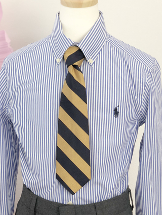 ラルフローレン　黄色と紺色ネクタイのコットンジャケットスーツ　140