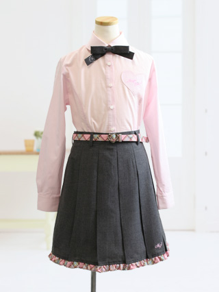 メゾピアノ グレーにパステルチェックフリルのセレモニースーツ 150【販売商品】