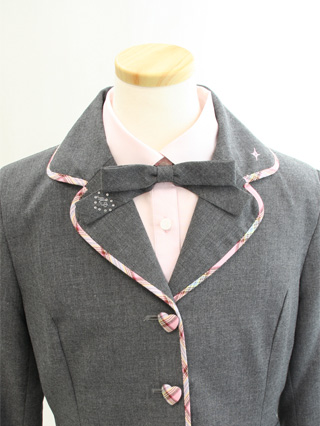 メゾピアノ グレーにパステルチェックフリルのセレモニースーツ 150【販売商品】