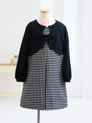 組曲　Aラインワンピースとカーディガン　120