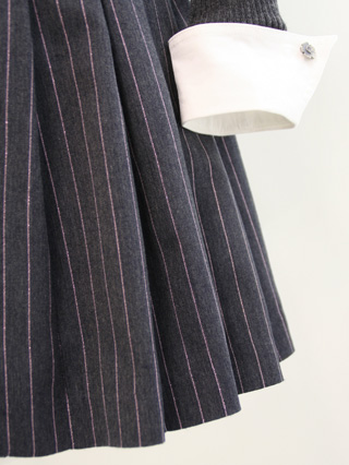 メゾピアノ ストライプワンピースのセレモニースーツ 120【販売商品】
