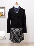 スコッチハウス　黒ジャケットとチェックスカートのスーツ　160