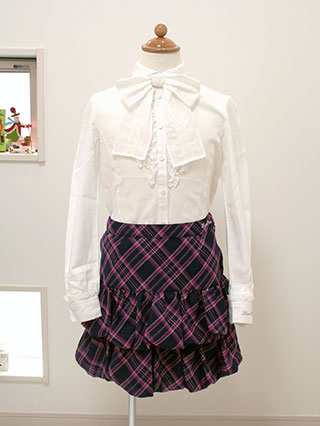 メゾピアノ　グレージャケットとバルーンスカートのスーツ　150/160(サイズ:150)