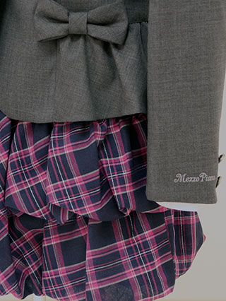 メゾピアノ　グレージャケットとバルーンスカートのスーツ　150/160(サイズ:150)