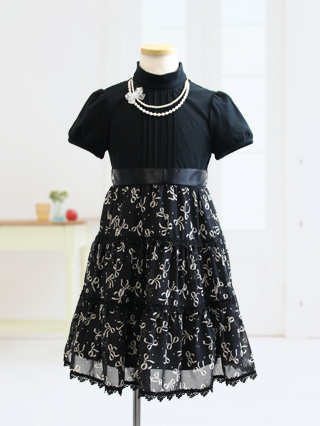 組曲　リボン模様のワンピースアンサンブル　120(セット内容:ワンピース・ジャケット)