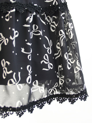 組曲　リボン模様のワンピースアンサンブル　130(セット内容:ワンピース・ジャケット)