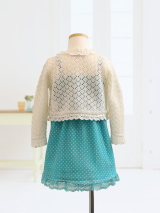 メゾピアノ グリーンのワンピースとカーディガン 100