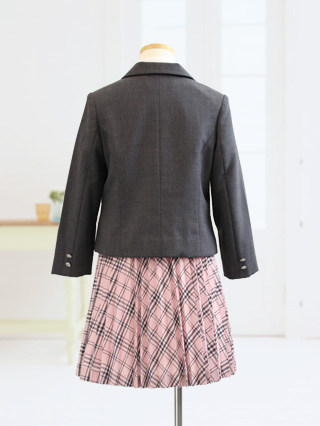 ポンポネット　ピンクプリーツのセレモニースーツ　120