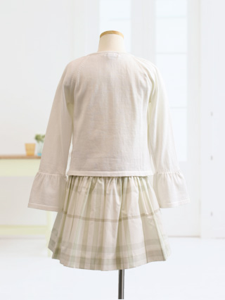 バーバリー ニットアンサンブルとチェックのスカート 130(セット内容:カーディガン・カットソー・スカート)