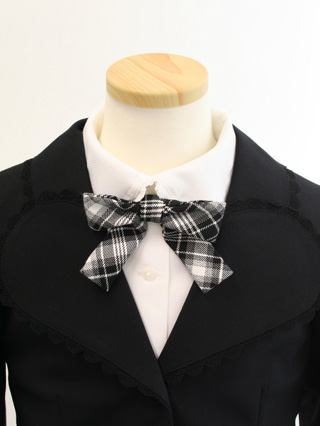 メゾピアノ レース・リボン・チェック柄セレモニースーツ(モノトーン) 120