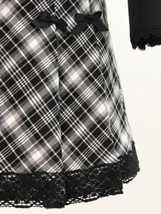 メゾピアノ レース・リボン・チェック柄セレモニースーツ(モノトーン) 120
