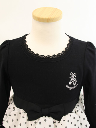 メゾピアノ ドット柄ティアードスカートワンピース 120