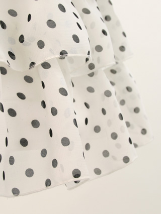 メゾピアノ ドット柄ティアードスカートワンピース 120