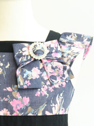 組曲　花柄とリボンのコットンワンピース　120