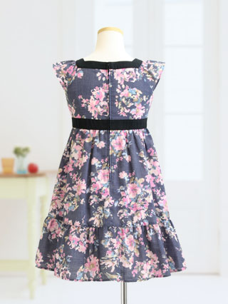 組曲　花柄とリボンのコットンワンピース　130