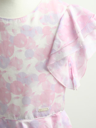 セリーヌ　薄紫・桃色のドレープが素敵なワンピース　110/130(サイズ:130)