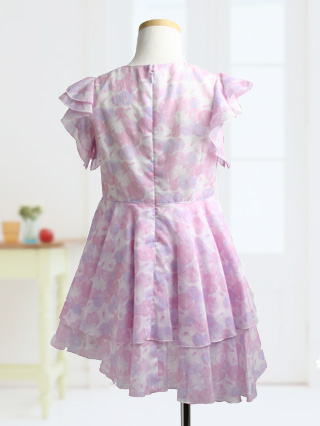 セリーヌ　薄紫・桃色のドレープが素敵なワンピース　110/130(サイズ:130)