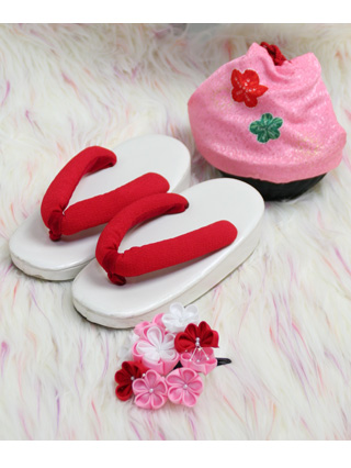 陽気な天使　三歳女児被布セット(黒・白・ピンク)