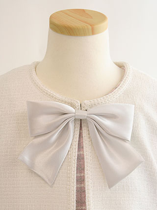 組曲 大きなリボンのジャケットと優しいピンクのワンピース　120/130(サイズ:130)