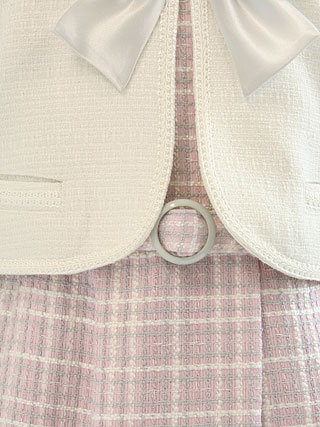 組曲 大きなリボンのジャケットと優しいピンクのワンピース　120/130(サイズ:130)