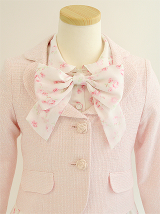 メゾピアノ ふんわり花柄ワンピースとジャケットのスーツ 120