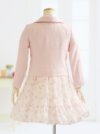 メゾピアノ ふんわり花柄ワンピースとジャケットのスーツ 120