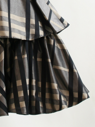 バーバリー 二段フリルのチェック(ベージュ)ドレス 120