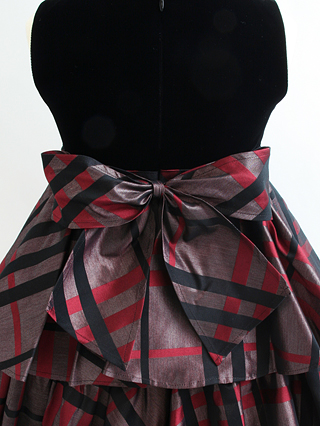 バーバリー 二段フリルのチェック(赤)ドレス 110