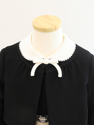 組曲 ベージュチェックのワンピースとボレロのアンサンブル　110