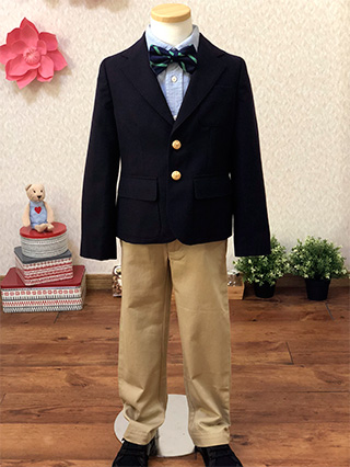 ラルフローレン　紺ブレザーとチノパンツのスーツ　115