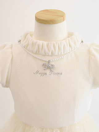 メゾピアノ シンデレラのようなベロア素材のロングドレス 110