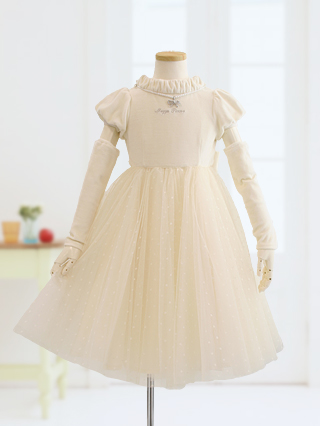 メゾピアノ シンデレラのようなベロア素材のロングドレス 110