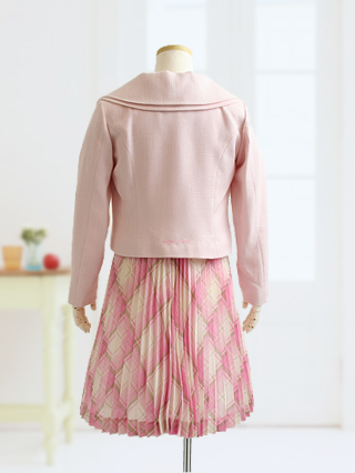 メゾピアノ 優しいピンクのプリーツワンピースのスーツ 130