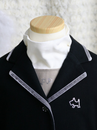 ポンポネット　黒ジャケットとフリルスカートのアンサンブル　110