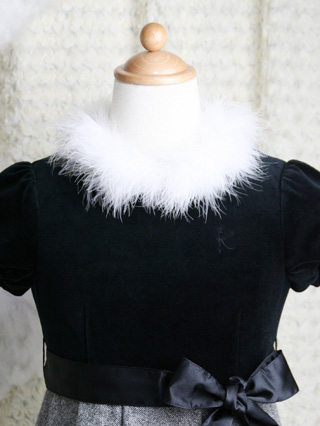 組曲　刺繍が素敵なロングドレス(黒)　140/150/160(サイズ:150)