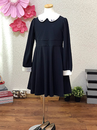 組曲　可愛らしい小花刺繍のクラシカルワンピース　120/140(サイズ140)