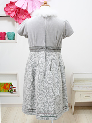 組曲　薄グレーのロングドレス　160