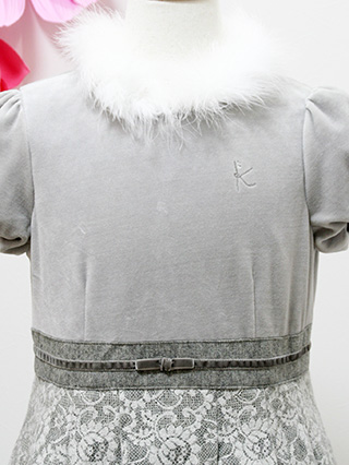 組曲　薄グレーのロングドレス　160