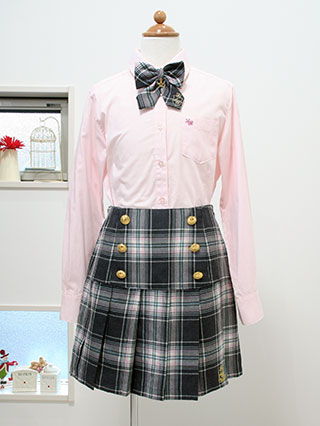 エンジェルブルー　ピンクとグレーチェックのスーツ　160