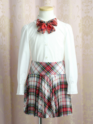 ラルフローレン　オレンジ系プリーツスカートとリボンのスーツ　110